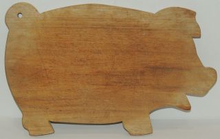 Vintage Wooden Pig Shaped Cutting Board Wood Silhouette Country Kitchen Farm