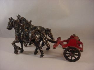 Antique Kenton Cast Iron Horses For Overland Circus Wagon 1930 