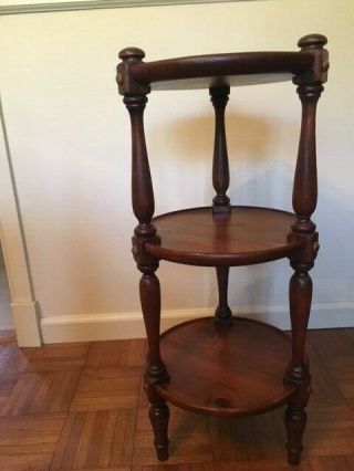 Ethan Allen 3 - Tier End Table Plant Stand Old Tavern Antique Pine; Nr.