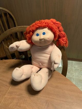 Vintage Cabbage Patch Girl Red Hair Pig Tails Blue Eyes 1985 16 "