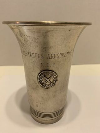 Antique Aksel Holmsen Cup Norwegian 830s Silver Presentation Cup Trophy 1939