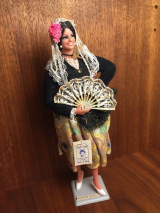 Vintage Marin Chiclana Doll 9 " Tag Made In Spain