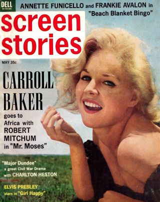" Screen Stories " (carroll Baker) May 1965 Vintage Issue