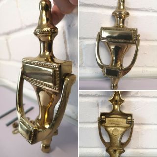 Victorian Brass Door Knocker Vintage Antique Style Large Gold Tone