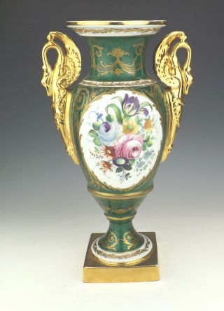 Antique Limoges Paris Porcelain - Hand Painted Roses & Gilded - Large Vase