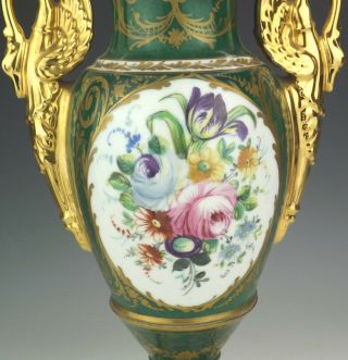 Antique Limoges Paris Porcelain - Hand Painted Roses & Gilded - Large Vase 2