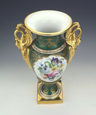 Antique Limoges Paris Porcelain - Hand Painted Roses & Gilded - Large Vase 6