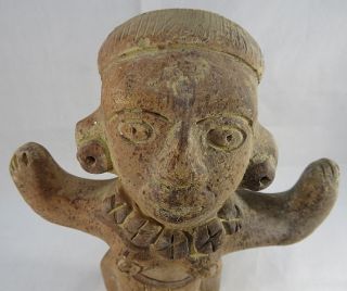 Antique VTG Mexican Mayan Aztec Clay Pottery Statue Woman Hand Made 8 