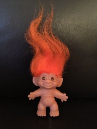 Vintage 1960’s Dam ‘made In Denmark’ Troll - Bright Orange Hair