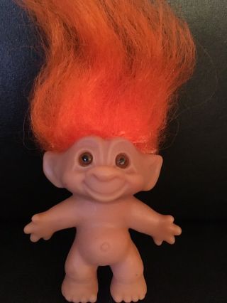 Vintage 1960’s Dam ‘Made In Denmark’ Troll - Bright Orange Hair 2