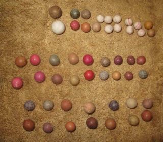 50 Antique Clay Marbles From 1800 