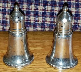 Vintage Sterling Silver Weighted Salt And Pepper Shakers