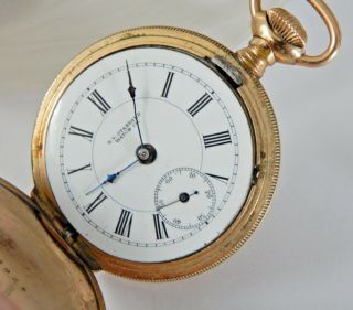 Antique Pocket Watch w Case Signed 
