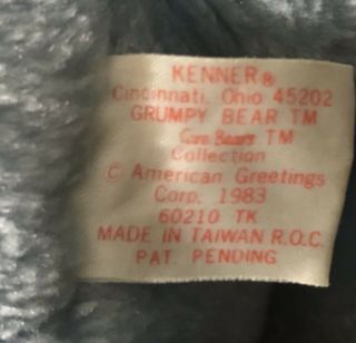 Vintage Kenner Care Bears ' Grumpy Bear ' Blue Storm Cloud (1983) 2