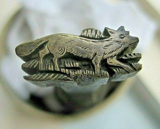 Bookbinding: Antique Decorative Brass Stamp In The Form Of A Running Fox