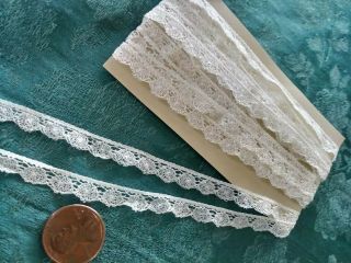 . 25 " Tiny Thin Antique Lace Val 3,  Yards Cotton Edging Victorian Doll Trim