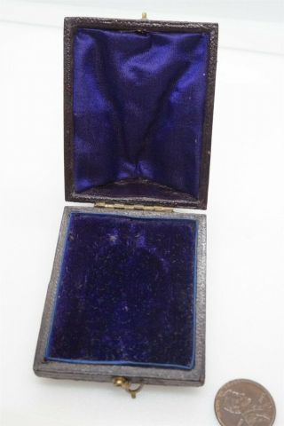 Antique English Blue Velvet Locket / Pendant Box Victorian Jewelry Display