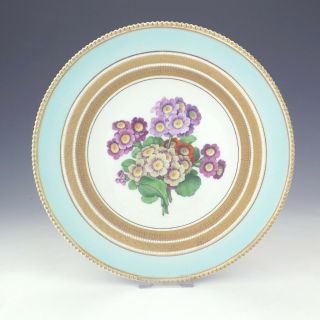 Antique Berlin Porcelain Kpm - Hand Painted Flower Decorated Cabinet Plate
