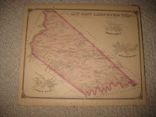 Antique East Lampeter Township Lancaster County Pennsylvania Map Bird In Hand Nr