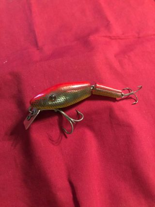 Vtg L&s Mira - Lure Jointed Sinker 30m Red Green Yellow 4.  5 " Transparent.  Big Boy