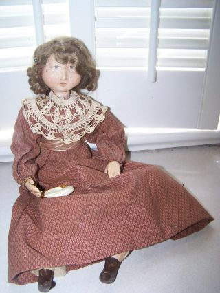 2003 Signed Vintage Shari Lutz Bisque Doll 14 " Mohair