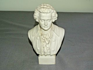 Antique Bisque Parian Bust Of Mozart - Porcelain Robinson & Leadbeater Victorian