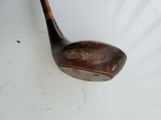 Antique Golf Club Driver Early Hickory Shaft Leather Wrap Grip Pioneer 2