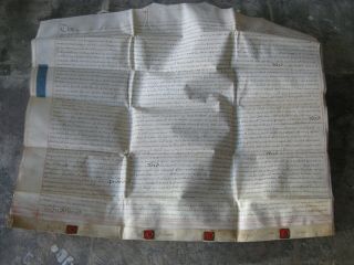 Antique 1730 London England Uk Vellum Indenture Manuscript Settlement Release