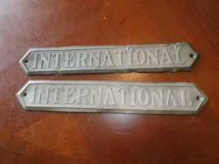 Pair Vintage Antique International Harvester Ih Farmall Aluminum Emblem Badge