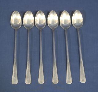 Oneida Community Clarion 1931 Silverplate 6 Iced Tea Spoons 7 - 3/8 "
