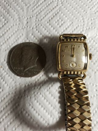 Vintage Mens Bulova Fancy Case Wrist Watch Complete - Not W/nice Old Band