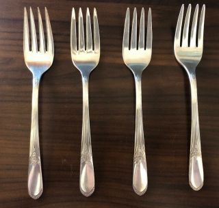 Devonshire Aka Marylou 1938 Set Of 4 Salad Forks Wm Rogers Is Silverplate