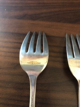 DEVONSHIRE aka MARYLOU 1938 Set Of 4 Salad Forks WM ROGERS IS Silverplate 3