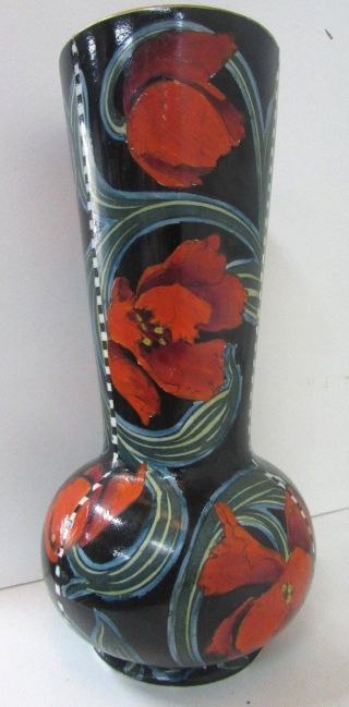 Antique Victorian Wilkinson Burslem Royal Staffordshire Vase Hand Painted Red