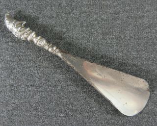 Silver Handled Shoe Horn Of Punch And Judie Birmingham Hallmarks For C1906
