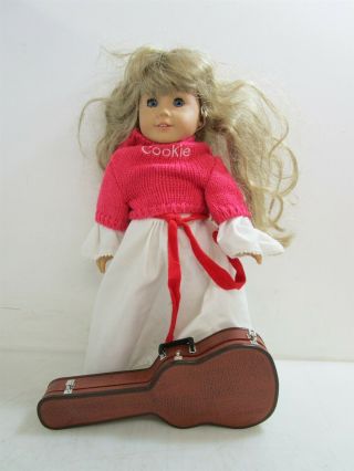Vintage Pleasant Company American Girl Doll W/ Sweater Outfit And Guitar