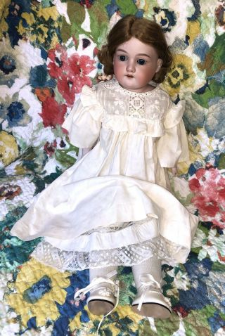 Antique Armand Marseille Kid Doll German Bisque Baby 23” 370 Am - 2 - Dep