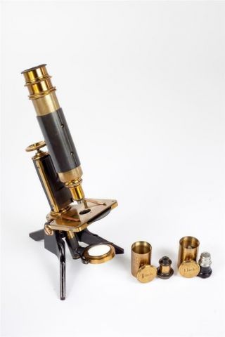 Vintage C1890 " J.  Woolley,  Sons & Co.  " Brass Microscope  12