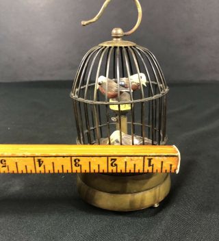 Antique Wind Up Birds In A Cage Brass Clock.  Vintage? 1940s? 3