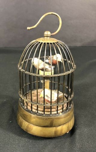 Antique Wind Up Birds In A Cage Brass Clock.  Vintage? 1940s? 8