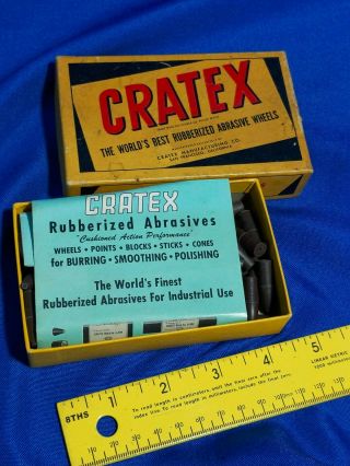 Cratex 8 - M 100 Rubberized Abrasive Wheels Vtg Antique Advertising Dentist