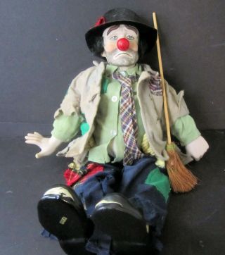 1983 Vintage Clyde Dynasty Doll Weary Willie The Tramp Clown - Hobo Doll 22 " Tall