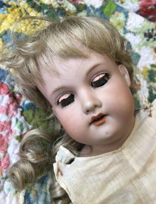 Antique Armand Marseille Kid Doll German Bisque Baby 23” 370 A.  4.  M. 3