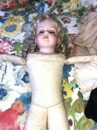 Antique Armand Marseille Kid Doll German Bisque Baby 23” 370 A.  4.  M. 6