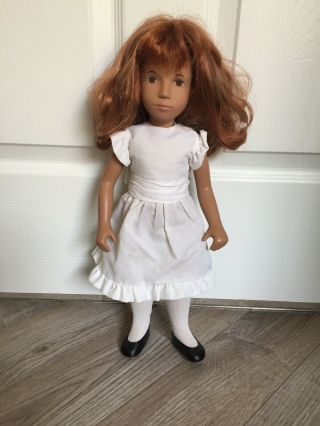 Vintage 16 " Sasha Doll With Auburn Hair; White Dress