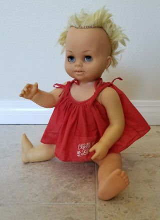 1960s Vintage Chatty Cathy Baby Doll Mattel Blonde Hair Blue Eyes