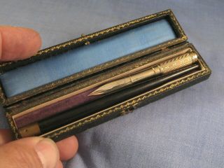 Antique American Travelling Gold Nib Dip Pen 1880 Morton York Box