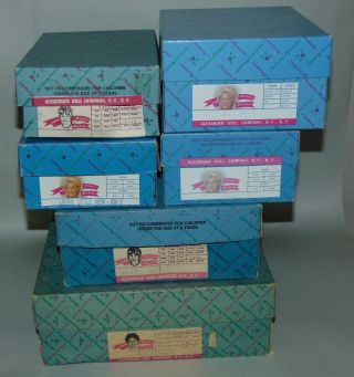 Six Vintage Madame Alexander Dolls Boxed