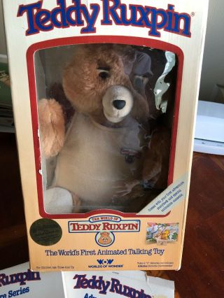 Teddy Ruxpin Bear Complete 1985 Worlds of Wonder 2 Book/Tapes 2