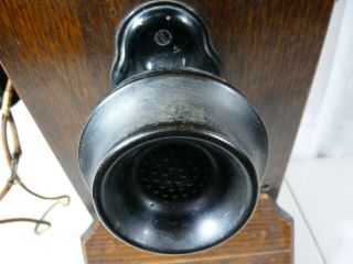 Kellogg Vintage Antique Oak Wood Wall Telephone Hand Crank Bell Sumter 1900 ' s 5